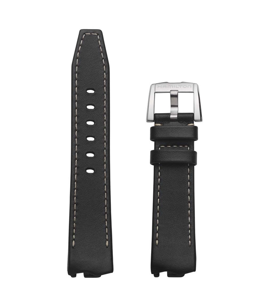 Hamilton Ventura ELVIS80 H245510 Black Leather Band Strap - WATCHBAND EXPERT