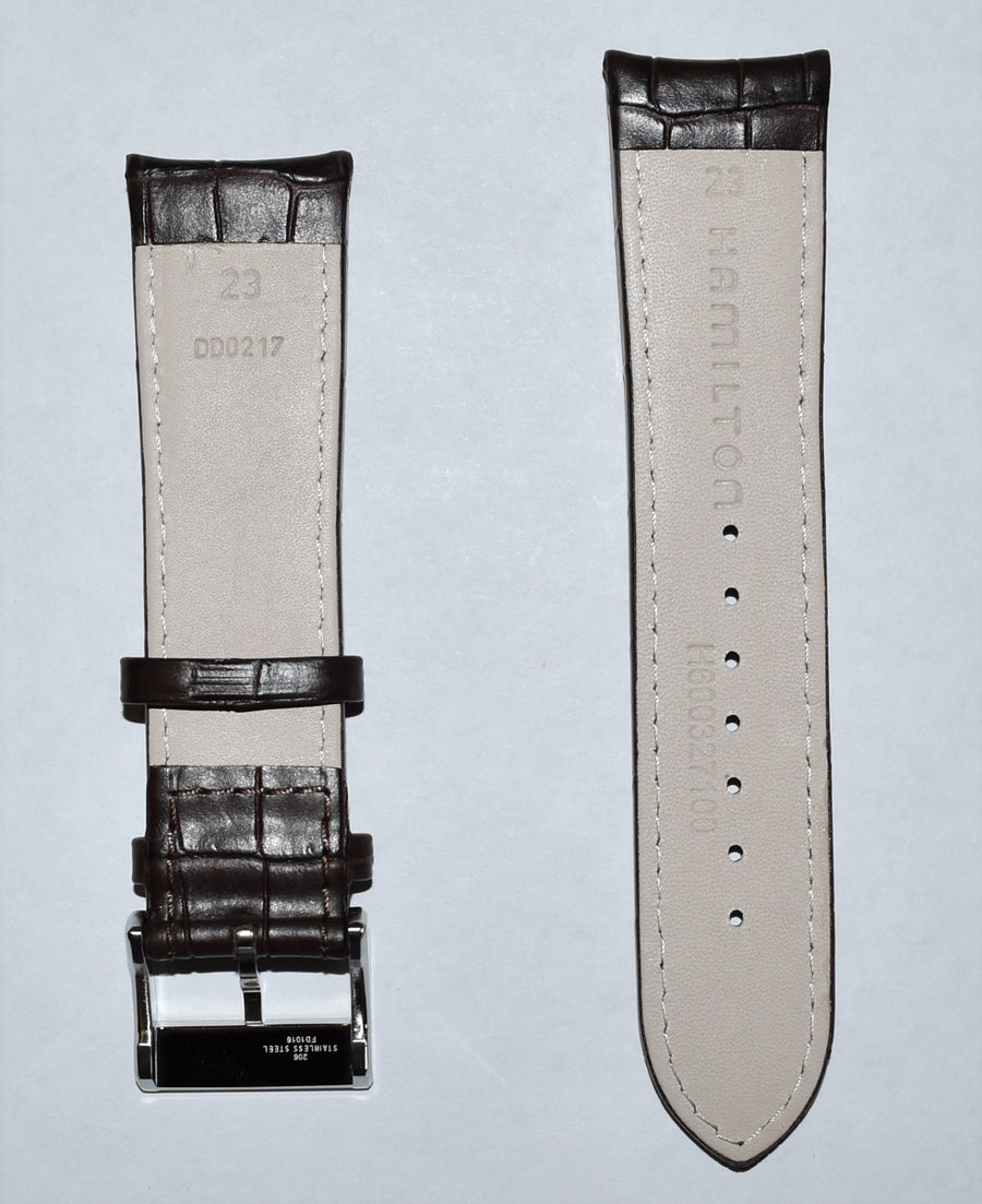 Hamilton Jazzmaster Maestro 23mm Brown Leather Band Strap H32766513 - WATCHBAND EXPERT