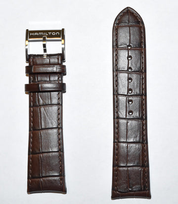 Hamilton Jazzmaster Maestro 23mm Brown Leather Band Strap H32766513 - WATCHBAND EXPERT