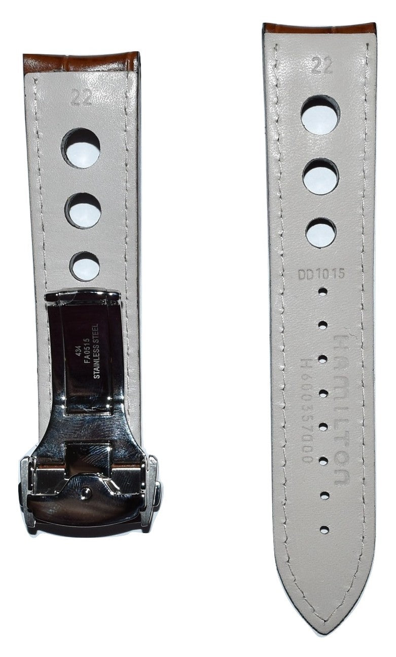 Hamilton Pan Europ 22mm Brown Leather Watch Band - WATCHBAND EXPERT