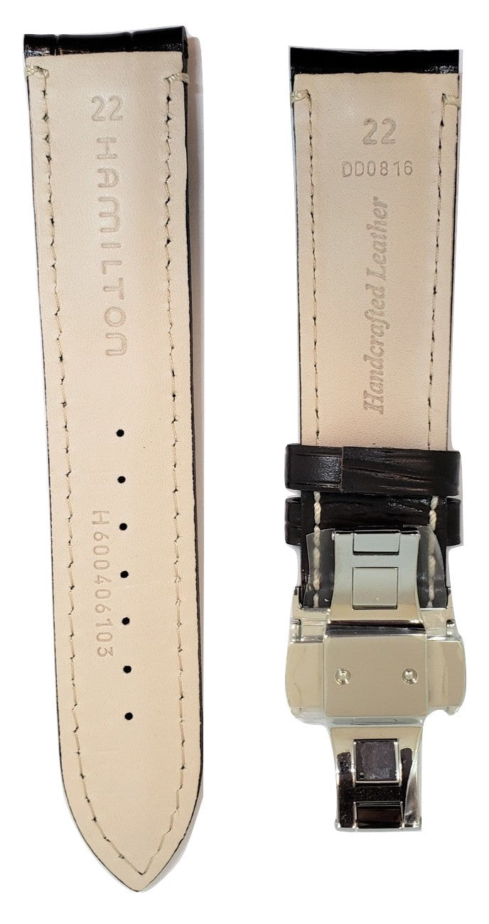 Hamilton RailRoad 22mm Brown Leather Watch Band - WATCHBAND EXPERT