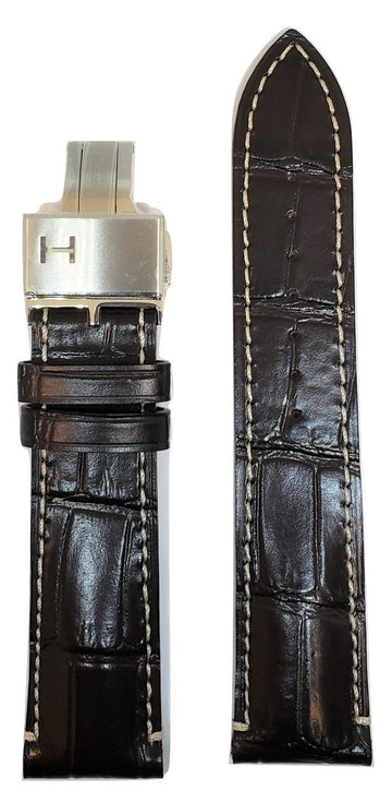 Hamilton RailRoad 22mm Brown Leather Watch Band - WATCHBAND EXPERT