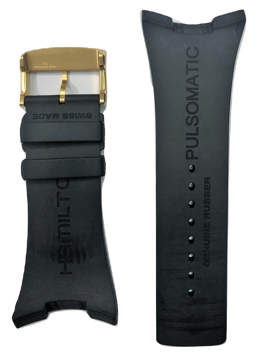 Hamilton Pulsomatic Black Rubber Watch Band