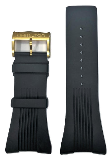 Hamilton Pulsomatic Black Rubber Watch Band - WATCHBAND EXPERT