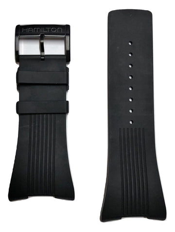 Hamilton Pulsomatic Black Rubber Watch Band - WATCHBAND EXPERT