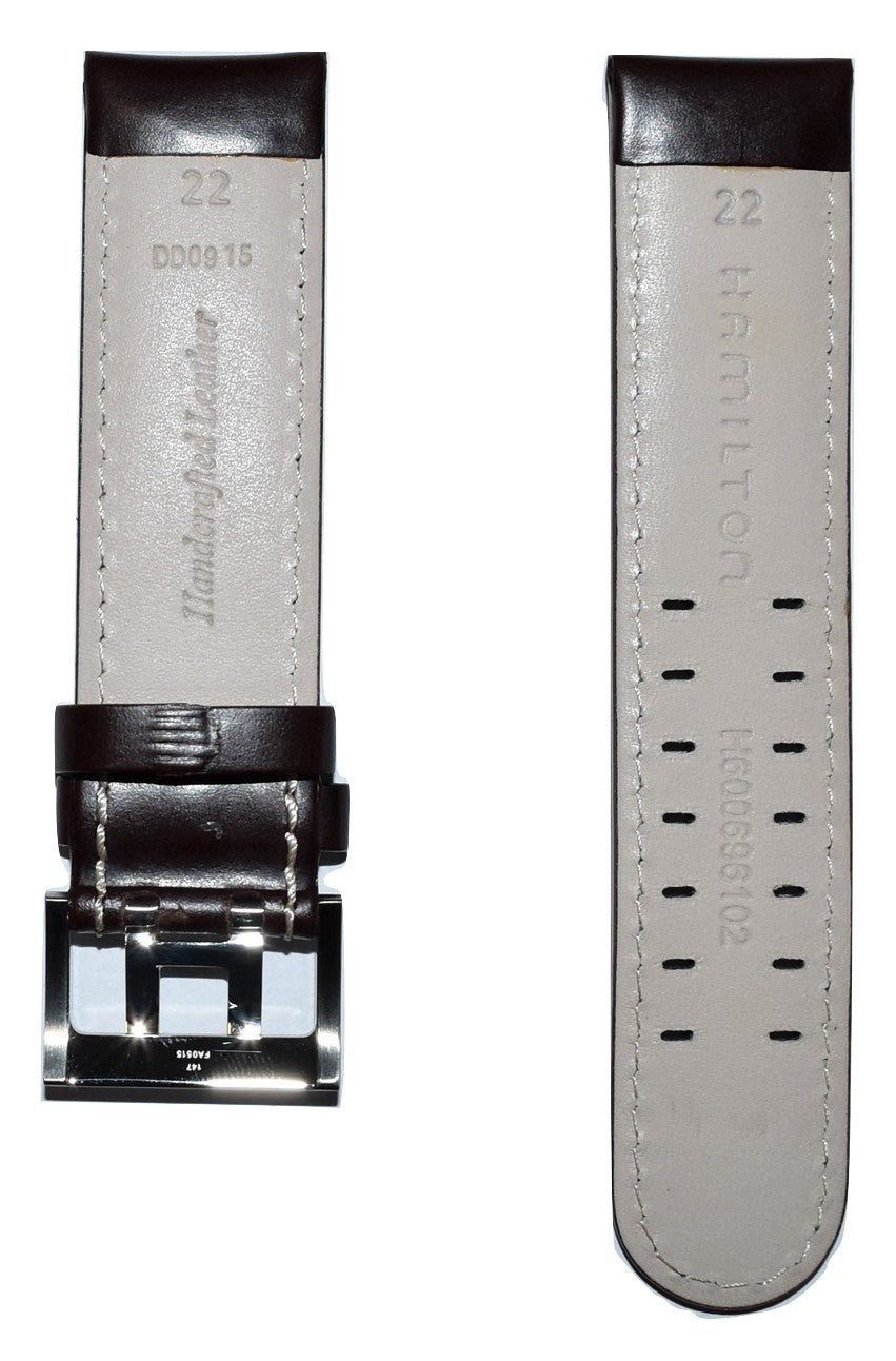 Hamilton Khaki Field 22mm Brown Leather Watch Band - WATCHBAND EXPERT