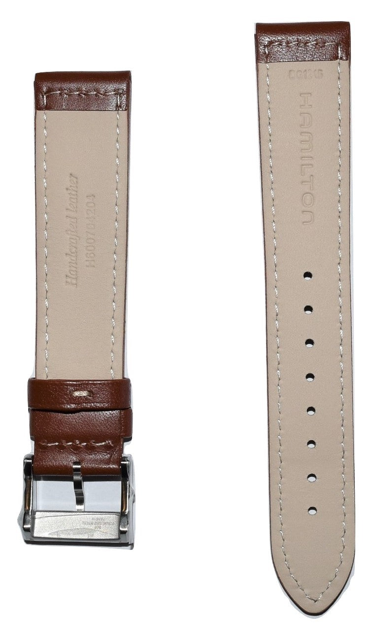 Hamilton Khaki Field 20mm Brown Leather Watch Band - WATCHBAND EXPERT