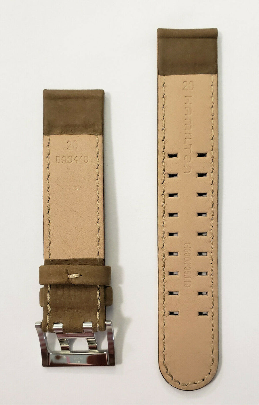 Hamilton 20mm H705050 / H685510 Brown Leather Watch Band - WATCHBAND EXPERT