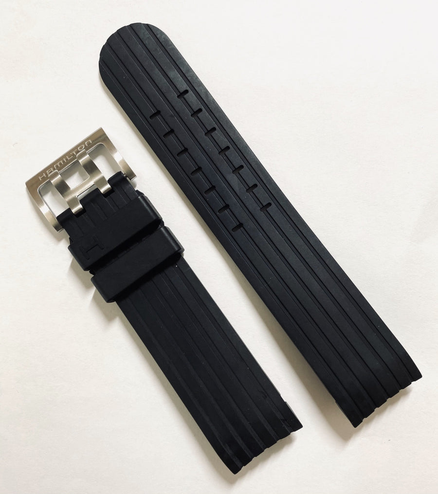 Hamilton Khaki H717260 / H767160 Black Rubber Strap Band - WATCHBAND EXPERT