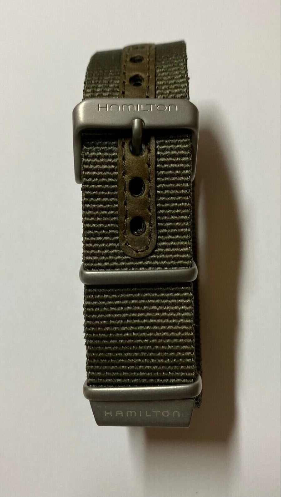 Hamilton Khaki 22mm H764560 Nato Green Watch Band - WATCHBAND EXPERT