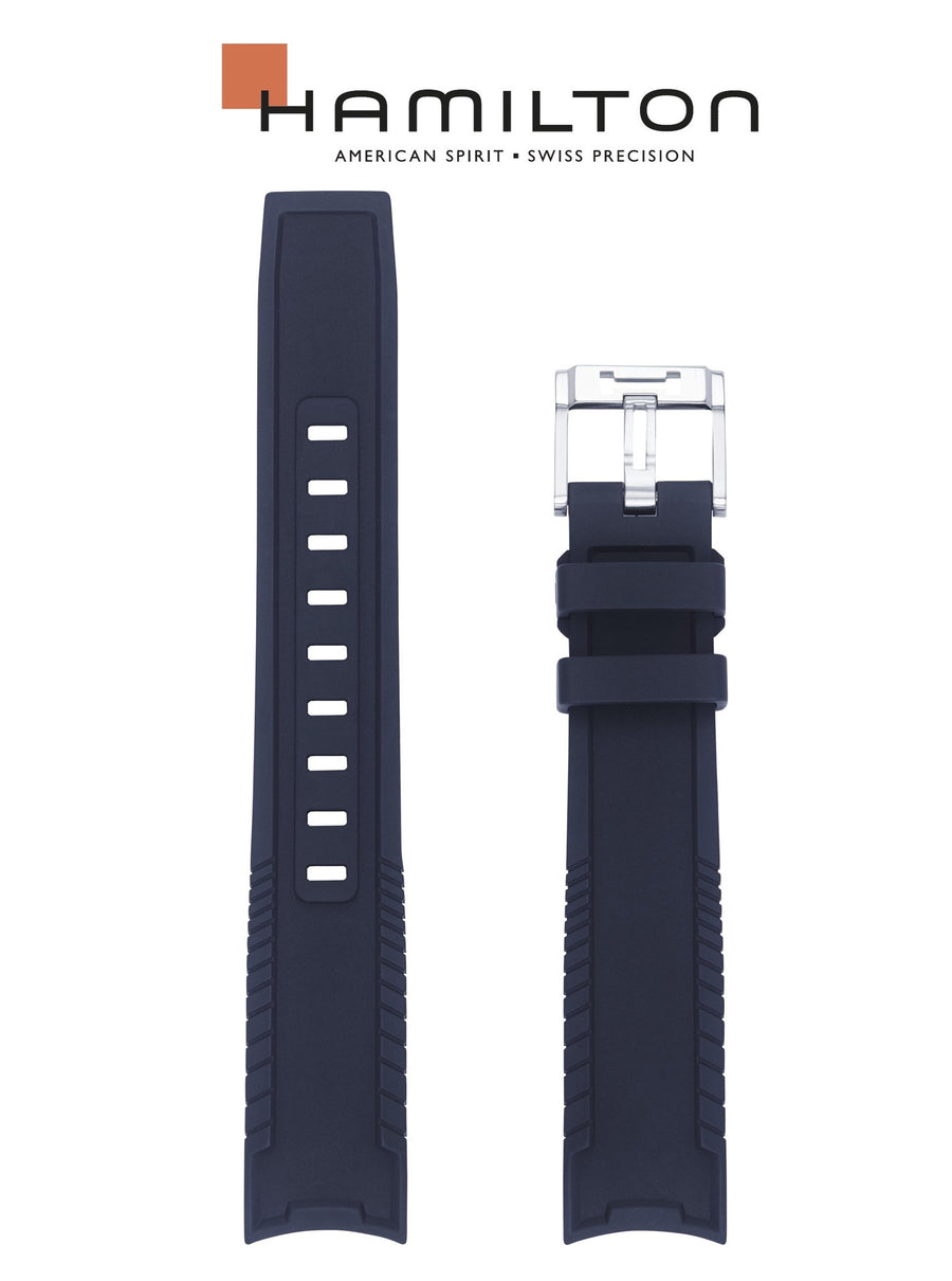 Hamilton Frogman H776050 20mm Black Rubber Band Strap - WATCHBAND EXPERT