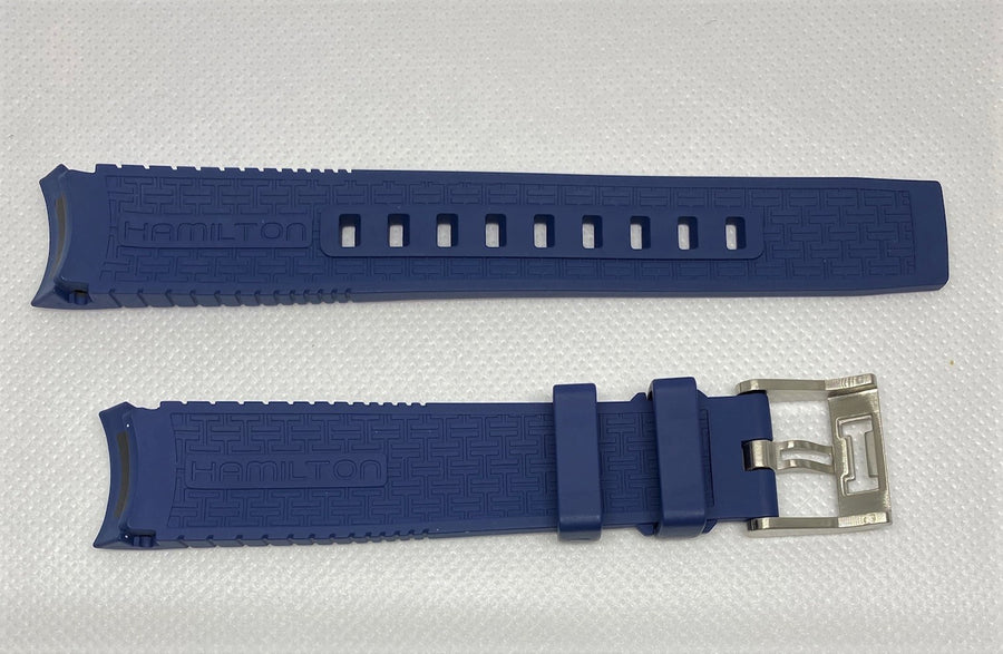 Hamilton Khaki Frogman H600776137 Blue Rubber Watch Band - WATCHBAND EXPERT