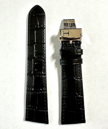 Hamilton Ventura 21mm H245150 Black Leather Watch Band - WATCHBAND EXPERT