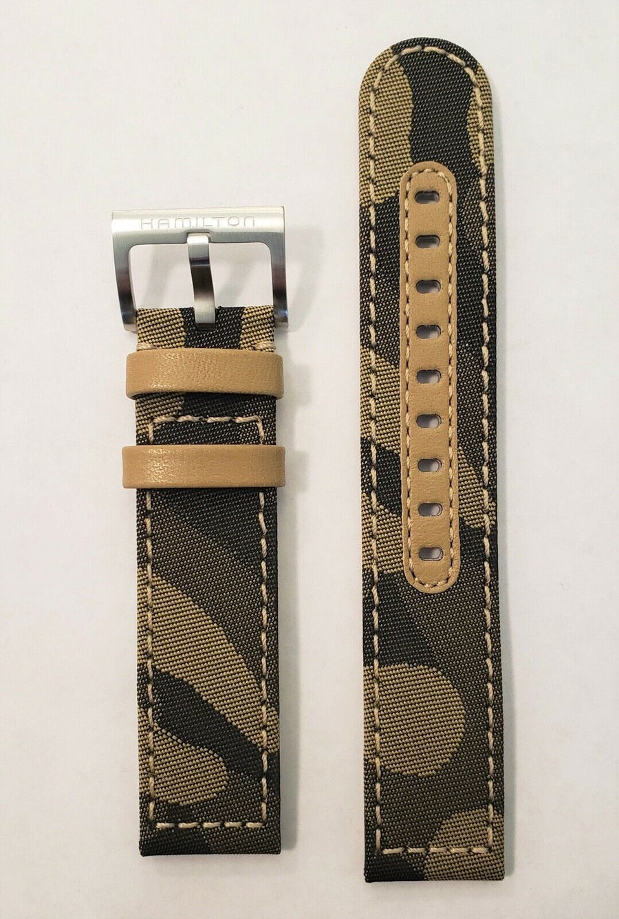 Hamilton 20mm H705350 Beige Camouflage Band Strap - WATCHBAND EXPERT