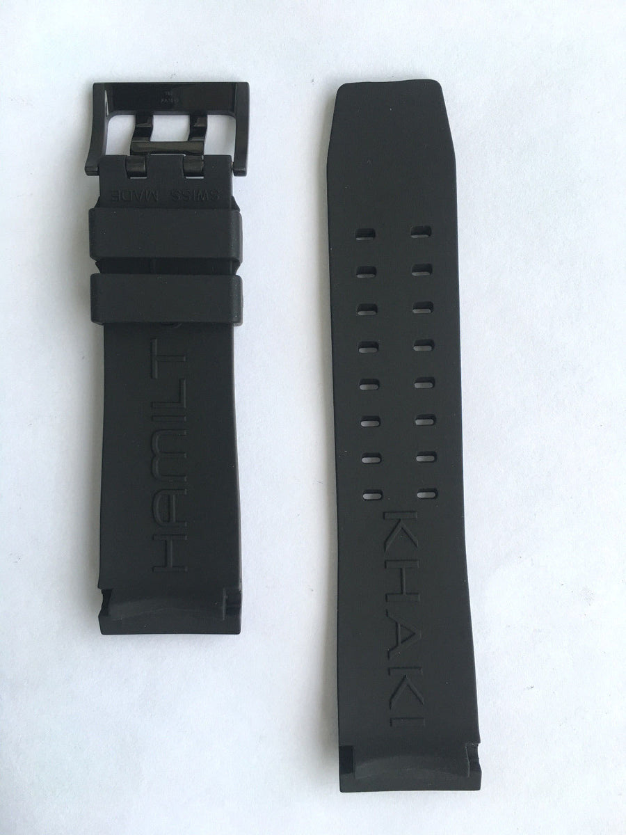 Hamilton BelowZero H786860 / H895850 Black Rubber Strap - WATCHBAND EXPERT