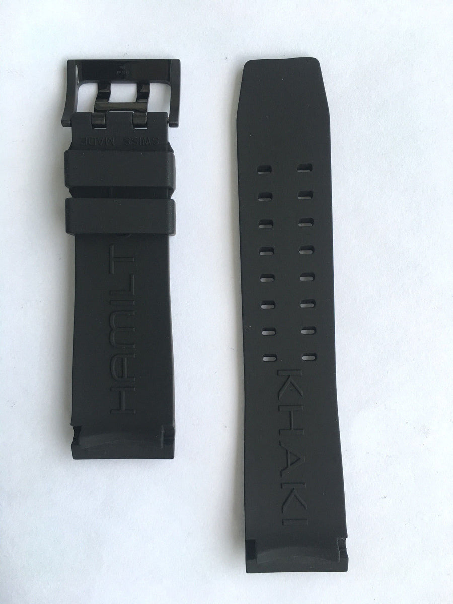 Hamilton BelowZero H785750 / H785850 Black Rubber Watch Band - WATCHBAND EXPERT