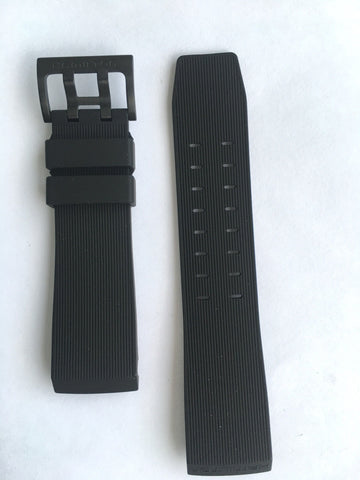 Hamilton BelowZero H785750 / H785850 Black Rubber Watch Band - WATCHBAND EXPERT