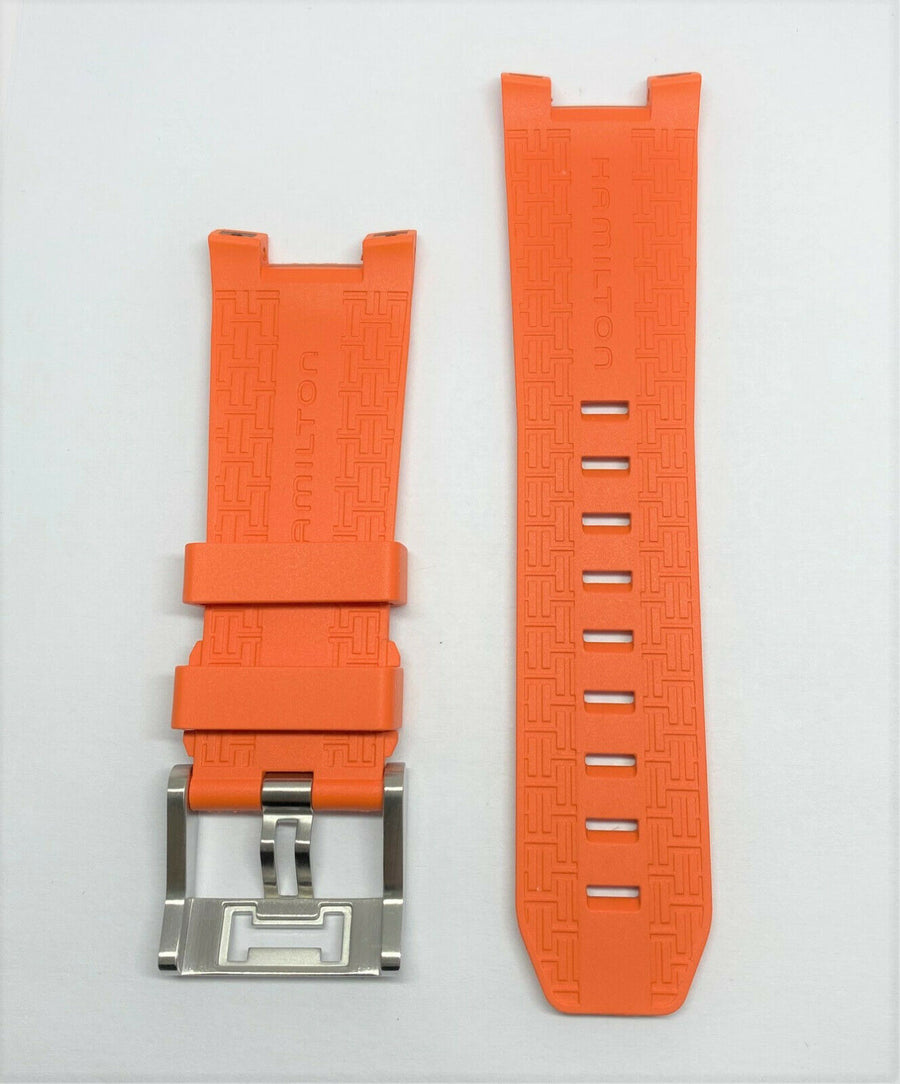 Hamilton Khaki Navy SUB H787160 Orange Rubber Watch Band - WATCHBAND EXPERT