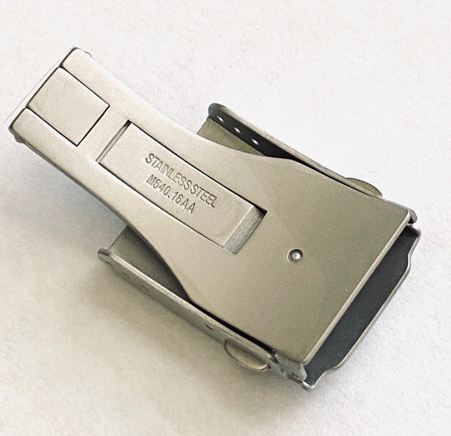 Mido M005614A Silver Steel Clasp Buckle For Rubber Strap - WATCHBAND EXPERT