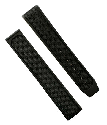 Omega Speedmaster 19mm (Longer Size) Black Rubber Band Strap - WATCHBAND EXPERT