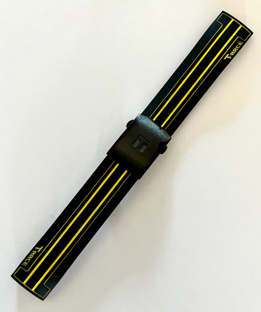 Tissot T-Race T048417A Black / Yellow Rubber Watch Band - WATCHBAND EXPERT