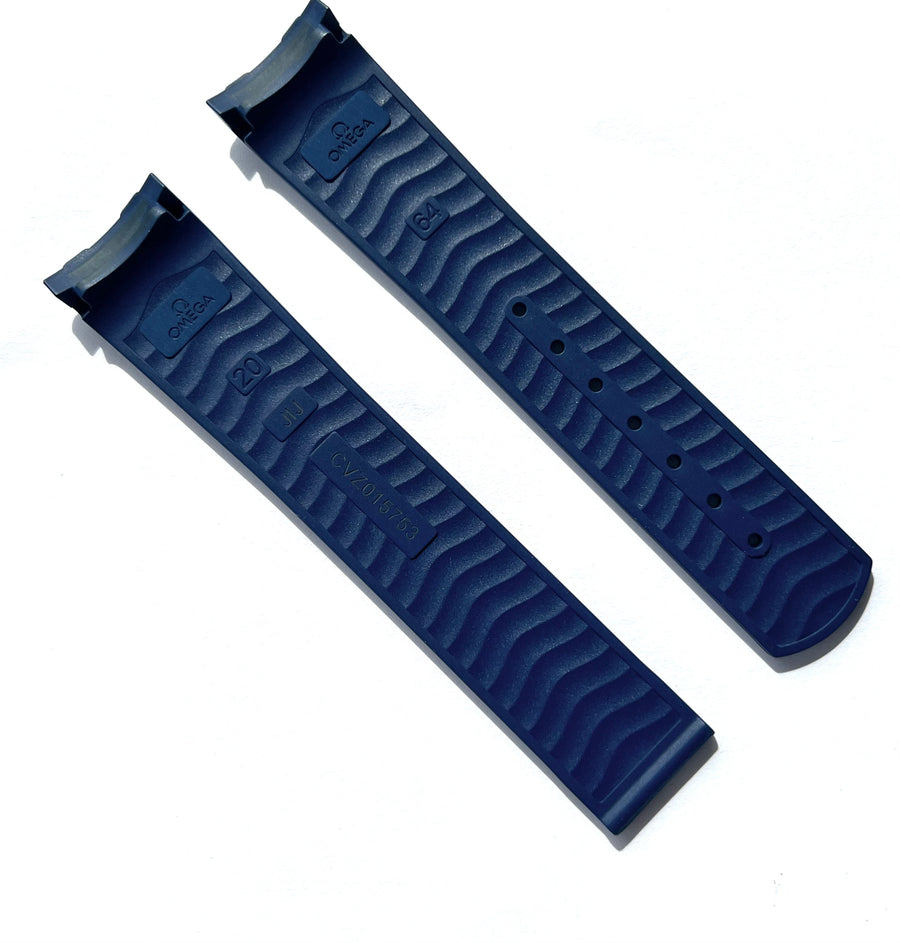 Omega Strap Seamaster 20mm Blue Rubber Watch Band - WATCHBAND EXPERT