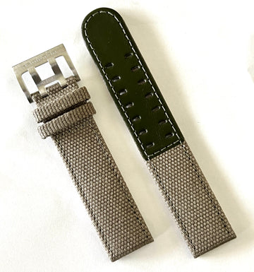 Hamilton 20mm Green Canvas Leather Strap Band - WATCHBAND EXPERT