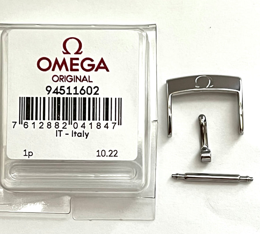 OMEGA 16mm SILVER BUCKLE # 94511602 - WATCHBAND EXPERT