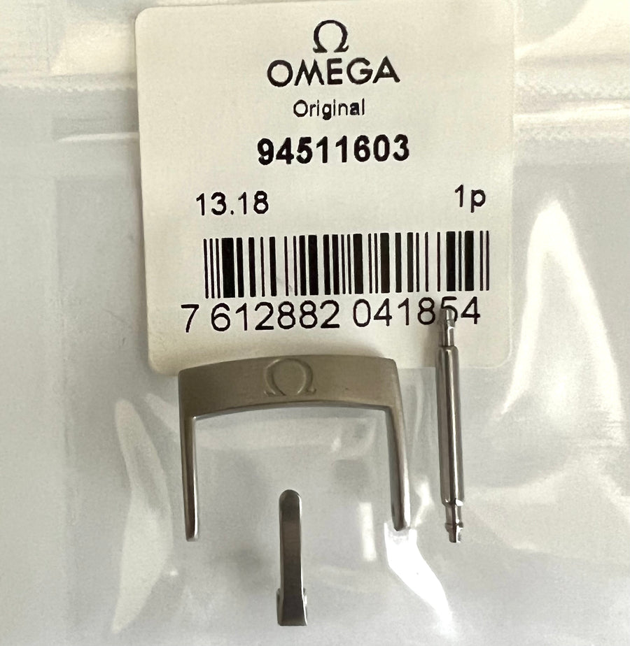 OMEGA 16mm SILVER WATCH BUCKLE # 94511603 - WATCHBAND EXPERT