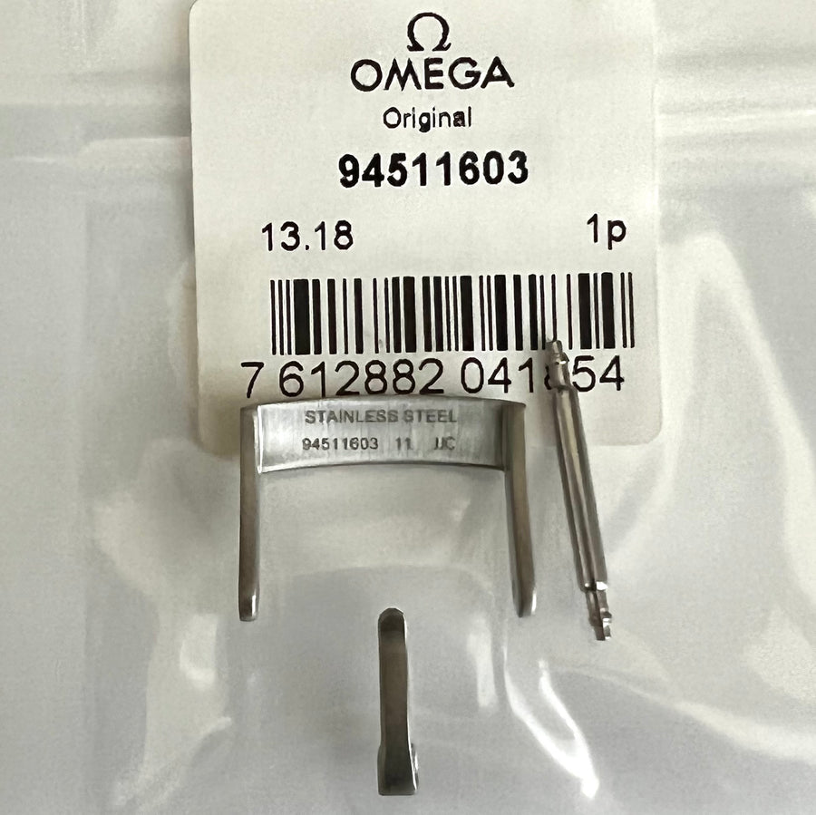 OMEGA 16mm SILVER WATCH BUCKLE # 94511603 - WATCHBAND EXPERT