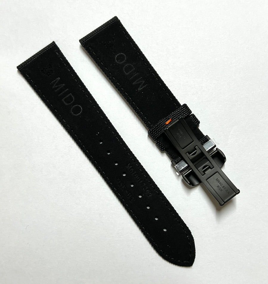 MIDO Commander M021407A 21mm Black Canvas Watch Band - WATCHBAND EXPERT