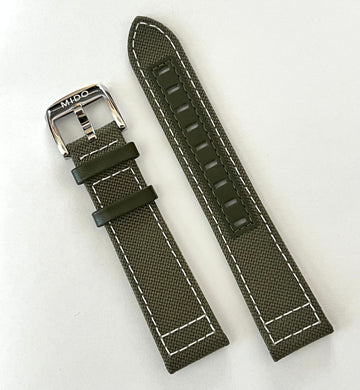 MIDO Ocean Star M026830A 21mm GREEN Canvas Watch Band - WATCHBAND EXPERT
