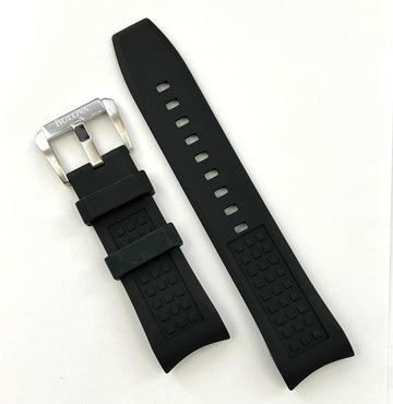 Bulova 96B155 Black Rubber 24mm Watch Band Strap - WATCHBAND EXPERT