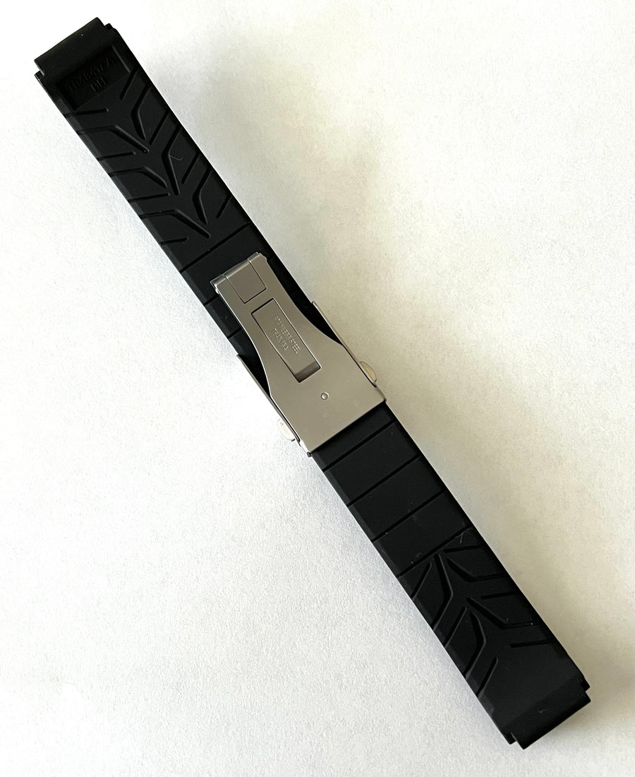 Tissot T-Race T048417A Grey / Black Rubber Band Strap - WATCHBAND EXPERT