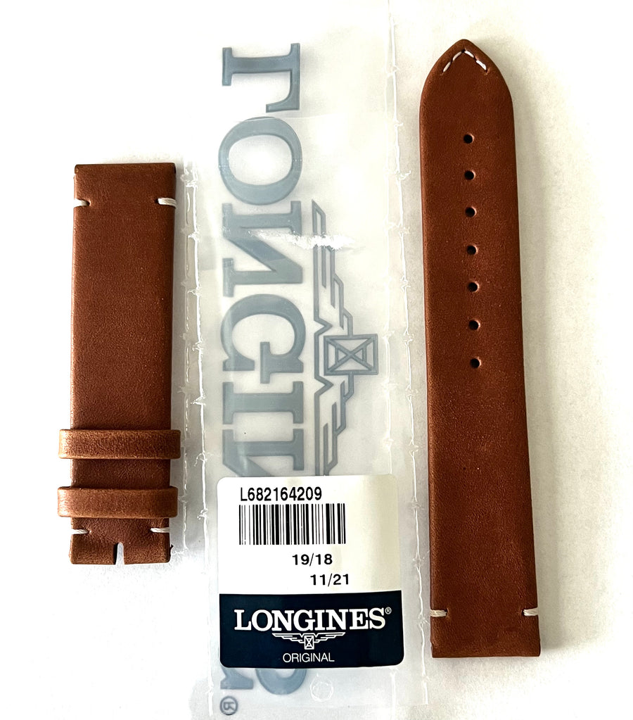 Longines 19mm Brown Leather Band Strap - WATCHBAND EXPERT