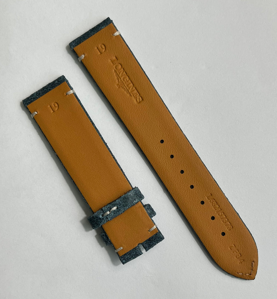Longines 19mm Blue Leather Band Strap - WATCHBAND EXPERT
