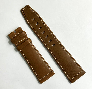 Longines 22mm Brown Leather Watch Band - WATCHBAND EXPERT