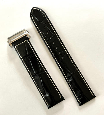 Hamilton 20mm Black Leather Watch Band Strap - WATCHBAND EXPERT