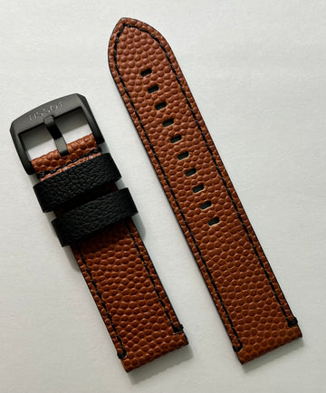 Tissot Strap 22mm Orange Leather Watch Band - WATCHBAND EXPERT