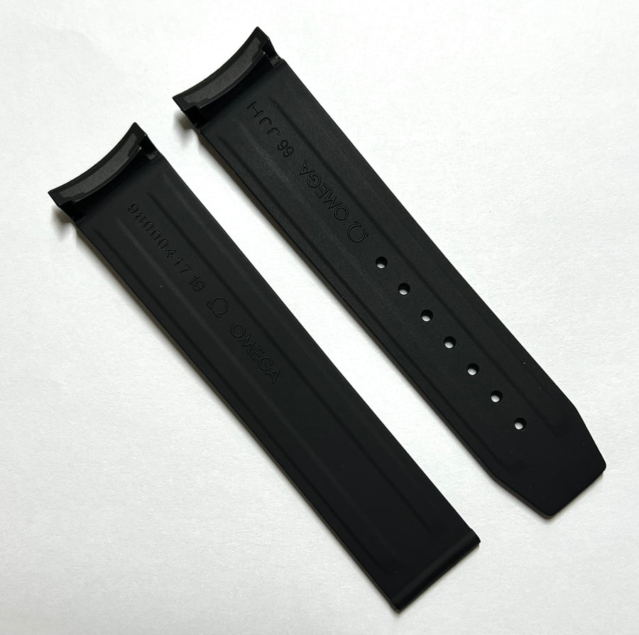 Omega Speedmaster 19mm Black / Yellow Rubber Band Strap - WATCHBAND EXPERT