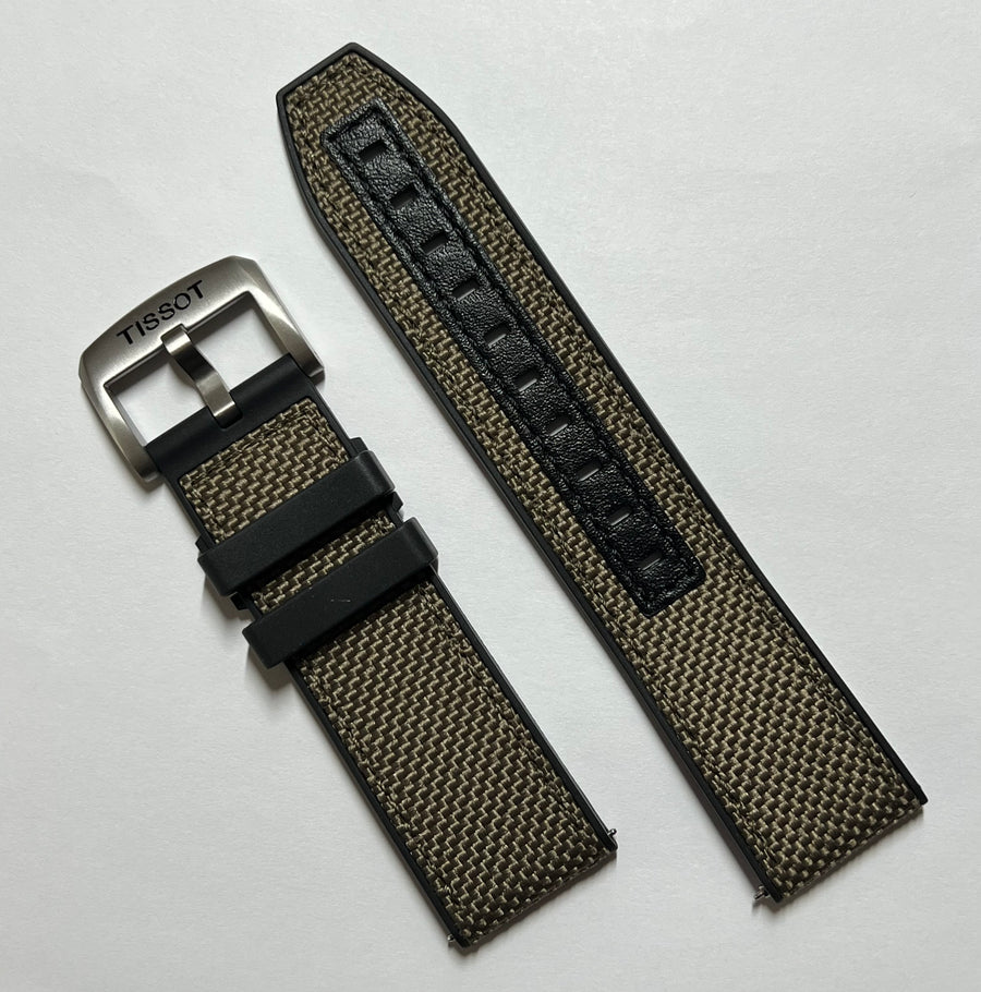 Tissot T-Touch Connect T121420A Beige Rubber Band Strap - WATCHBAND EXPERT