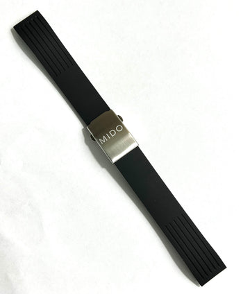 MIDO Ocean Star Model 4735 Black Rubber Watch Band - WATCHBAND EXPERT