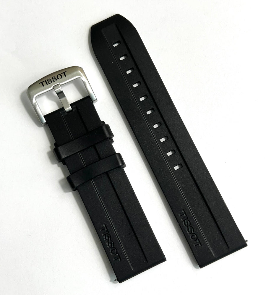 Tissot 22mm Black Rubber Strap Watch Band - WATCHBAND EXPERT