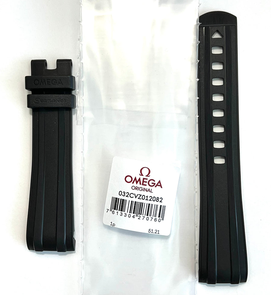 Omega Seamaster 21mm Black Rubber Band Strap - WATCHBAND EXPERT