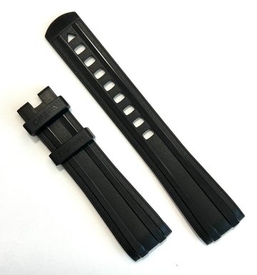 Omega Seamaster 21mm Black Rubber Band Strap - WATCHBAND EXPERT