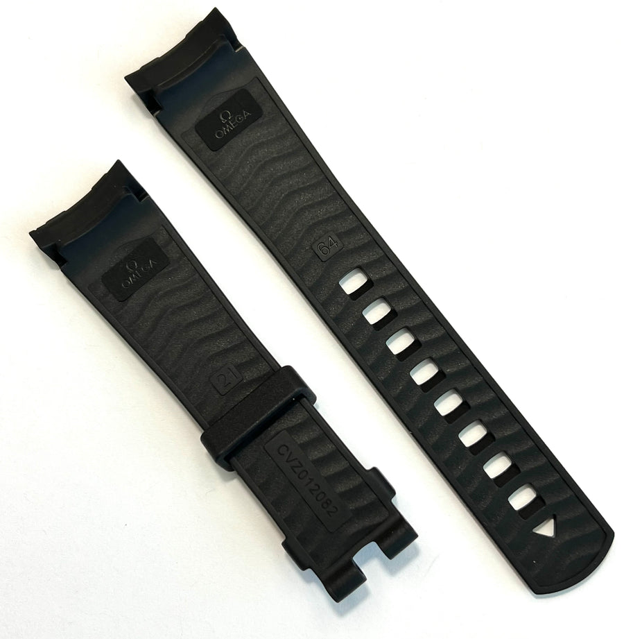Omega Seamaster 21mm Black Rubber Band Strap - WATCHBAND EXPERT