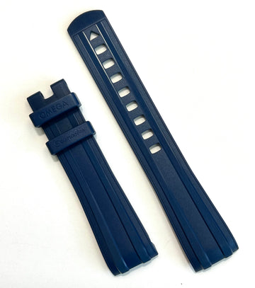 Omega Seamaster 21mm Blue Rubber Band Strap - WATCHBAND EXPERT