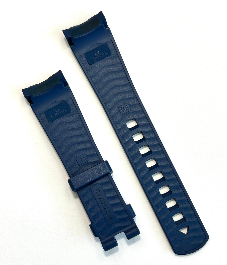 Omega Seamaster 21mm Blue Rubber Band Strap - WATCHBAND EXPERT