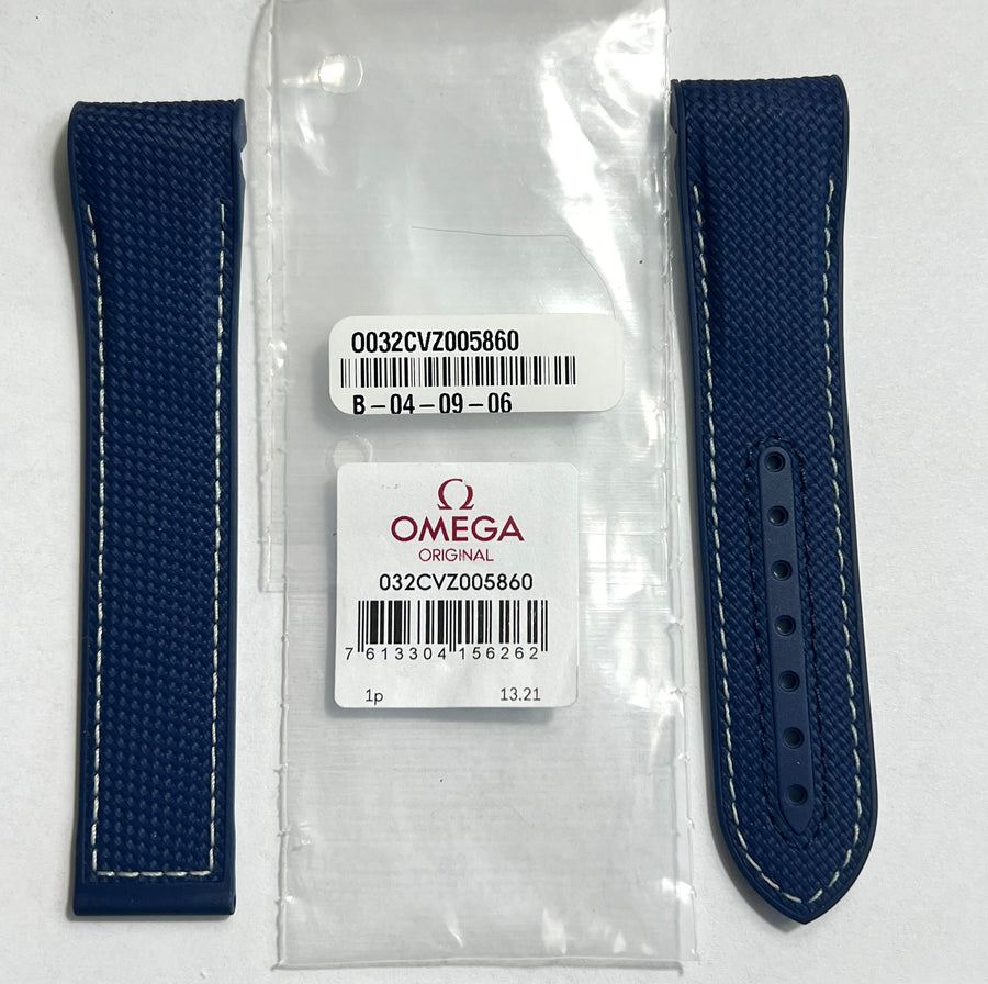 Omega Seamaster 22mm Blue Rubber Watch Band Strap - WATCHBAND EXPERT