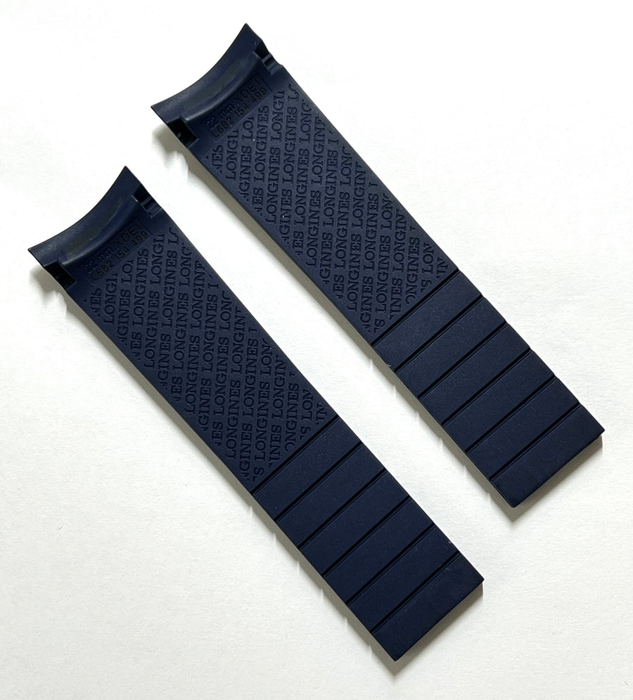 Longines Conquest VHP 22mm Blue Rubber Band Strap - WATCHBAND EXPERT